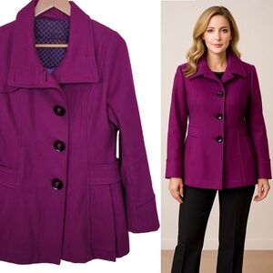 Steve Madden Purple Wool Blend Coat
